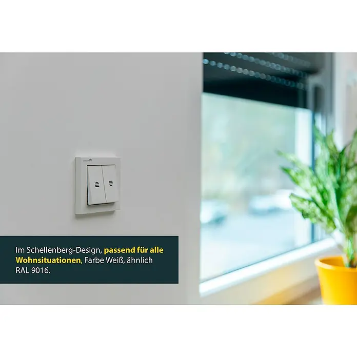 Schellenberg Rollladenschalter - Doppel-Wippschalter - Nahaufnahme eines Schellenberg-Lichtschalters in weißem Design, passend für jede Wohnsituation.