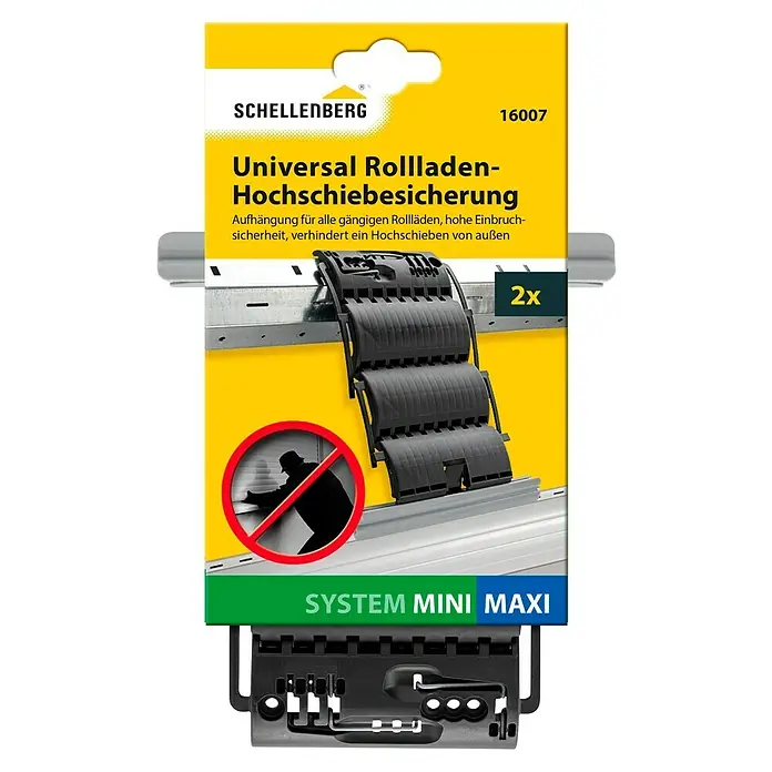 Schellenberg Hochschiebesicherung - 2 Stk., Geeignet für: Rollladen-Maxi/Mini-Systeme - Universal Rollladen-Hochschiebesicherung von Schellenberg, 2 Stück im Set, für erhöhte Einbruchsicherheit und zum Schutz vor Hochschieben.