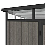 Gerätehaus 11x7 (Außenmaß inkl. Dachüberstand (B x T): 360 x 225,6 cm, Verbundwerkstoff, Silver Gray) | BAUHAUS