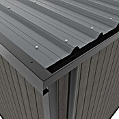 Gerätehaus 11x7 (Außenmaß inkl. Dachüberstand (B x T): 360 x 225,6 cm, Verbundwerkstoff, Silver Gray) | BAUHAUS