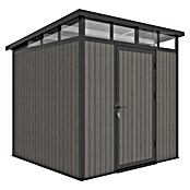 Gerätehaus 7x7 (Außenmaß inkl. Dachüberstand (B x T): 237 x 225,6 cm, Verbundwerkstoff, Silver Gray) | BAUHAUS