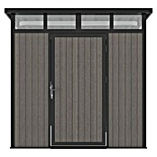 Gerätehaus 7x7 (Außenmaß inkl. Dachüberstand (B x T): 237 x 225,6 cm, Verbundwerkstoff, Silver Gray) | BAUHAUS