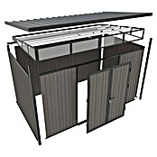 Gerätehaus 11x7 (Außenmaß inkl. Dachüberstand (B x T): 360 x 225,6 cm, Verbundwerkstoff, Silver Gray) | BAUHAUS