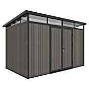 Gerätehaus 11x7 (Außenmaß inkl. Dachüberstand (B x T): 360 x 225,6 cm, Verbundwerkstoff, Silver Gray) | BAUHAUS