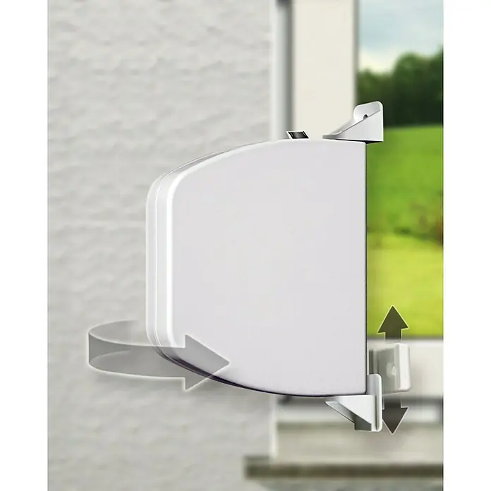 Schellenberg Aufschraubwickler Flexo - 150 x 25 x 190 mm, Geeignet für: Rollladen-Mini-Systeme - Das Bild zeigt ein Rollo mit flexibler Anbringung und einfacher Bedienung, ideal für Fenster.