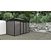 Gerätehaus 11x7 (Außenmaß inkl. Dachüberstand (B x T): 360 x 225,6 cm, Verbundwerkstoff, Silver Gray) | BAUHAUS