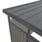 Gerätehaus 9x7 (Außenmaß inkl. Dachüberstand (B x T): 300 x 225,6 cm, Verbundwerkstoff, Silver Gray) | BAUHAUS