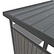 Gerätehaus 11x7 (Außenmaß inkl. Dachüberstand (B x T): 360 x 225,6 cm, Verbundwerkstoff, Silver Gray) | BAUHAUS