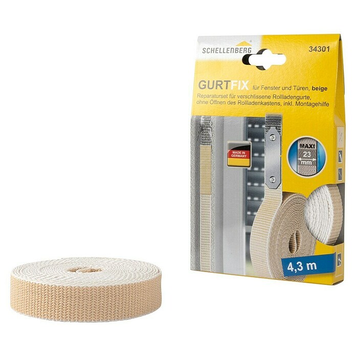 Schellenberg Cinta Fix (Largo: 4,3 m, Anchura de la correa: 23 mm, Beige)