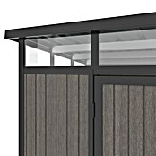 Gerätehaus 9x7 (Außenmaß inkl. Dachüberstand (B x T): 300 x 225,6 cm, Verbundwerkstoff, Silver Gray) | BAUHAUS