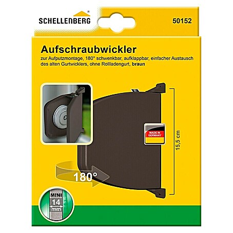 Schellenberg Aufschraubwickler Mini (Aufputz, Gurtbreite: 14 mm, Lochabstand: 155 mm)