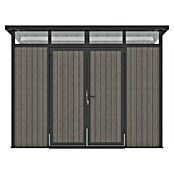 Gerätehaus 9x7 (Außenmaß inkl. Dachüberstand (B x T): 300 x 225,6 cm, Verbundwerkstoff, Silver Gray) | BAUHAUS