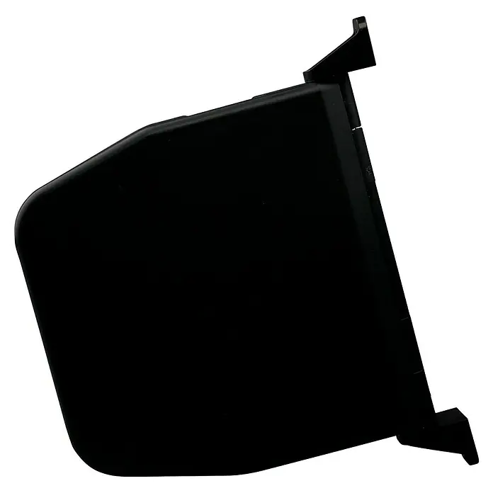 Schellenberg Aufschraubwickler Flexo - 140 x 25 x 165 mm, Geeignet für: Rollladen-Mini-Systeme, Anthrazit - Eine Nahaufnahme eines schwarzen Gerätefachs mit einem dunklen Hintergrund, das einen modernen Look für die Aufbewahrung bietet.