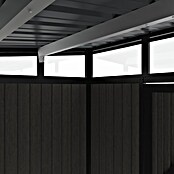 Gerätehaus 9x7 (Außenmaß inkl. Dachüberstand (B x T): 300 x 225,6 cm, Verbundwerkstoff, Silver Gray) | BAUHAUS