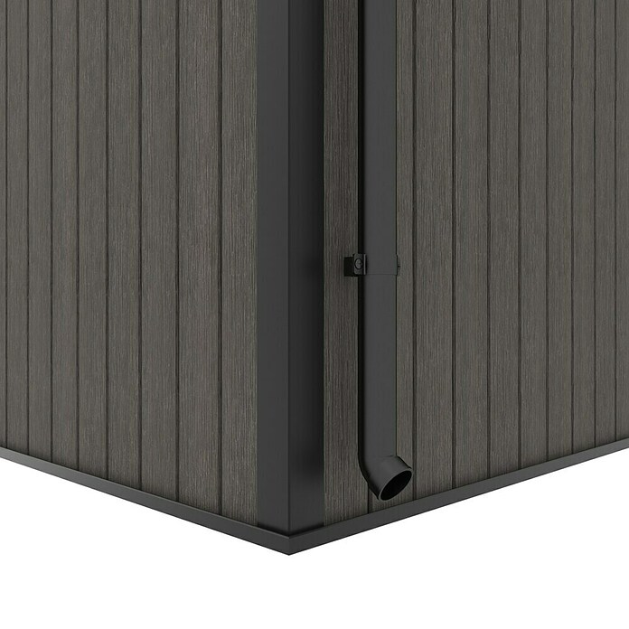 Gerätehaus 7x7 (Außenmaß inkl. Dachüberstand (B x T): 237 x 225,6 cm, Verbundwerkstoff, Silver Gray) | BAUHAUS