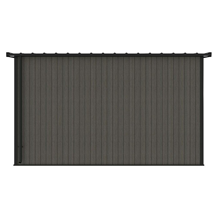 Gerätehaus 11x7 (Außenmaß inkl. Dachüberstand (B x T): 360 x 225,6 cm, Verbundwerkstoff, Silver Gray) | BAUHAUS