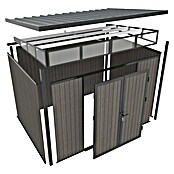 Gerätehaus 9x7 (Außenmaß inkl. Dachüberstand (B x T): 300 x 225,6 cm, Verbundwerkstoff, Silver Gray) | BAUHAUS