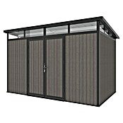 Gerätehaus 11x7 (Außenmaß inkl. Dachüberstand (B x T): 360 x 225,6 cm, Verbundwerkstoff, Silver Gray) | BAUHAUS