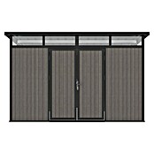 Gerätehaus 11x7 (Außenmaß inkl. Dachüberstand (B x T): 360 x 225,6 cm, Verbundwerkstoff, Silver Gray) | BAUHAUS