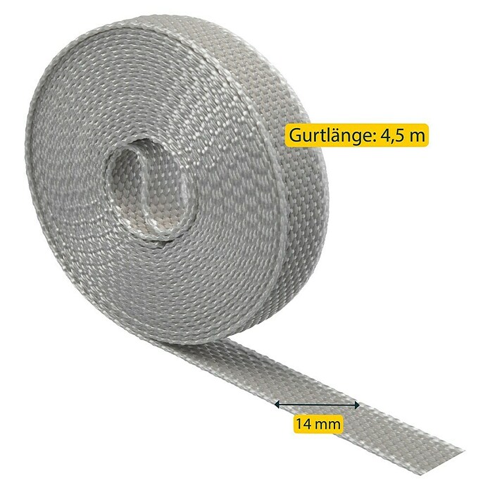 Schellenberg Rollladengurt (Grau, Länge: 4,5 m, Gurtbreite: 14 mm)