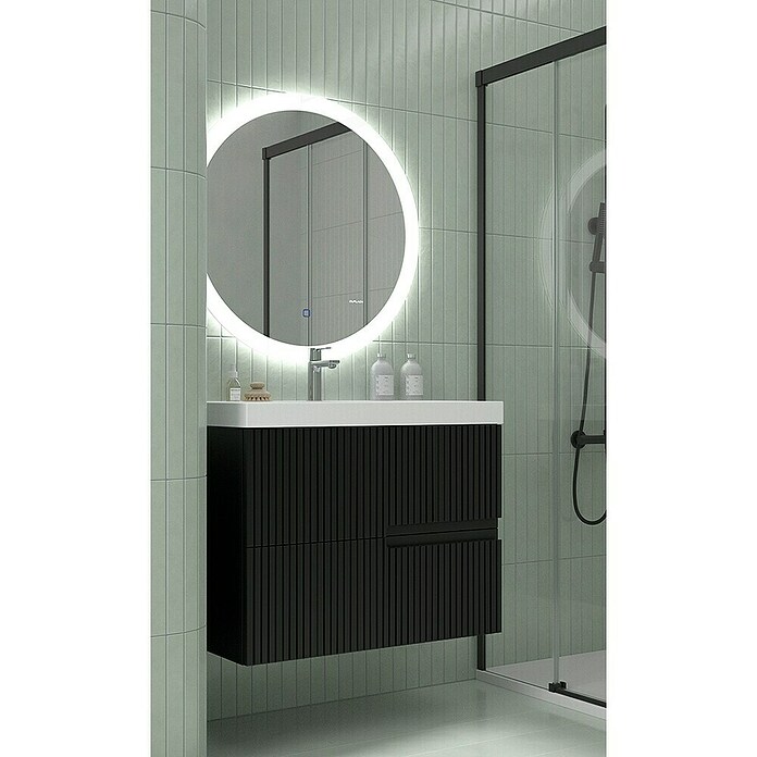 Duplach Mueble de lavabo Mana (L x An x Al: 45 x 100 x 60 cm, Negro, Melamina) | BAUHAUS