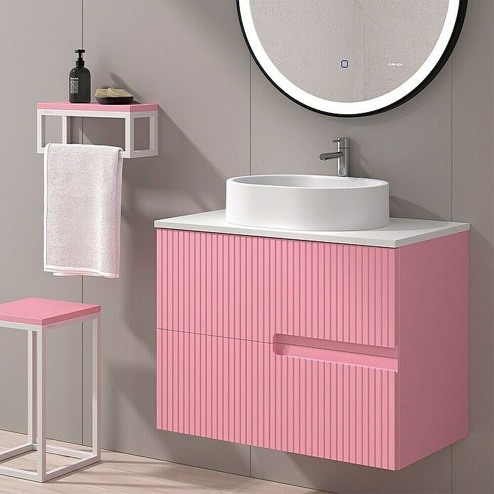 Duplach Mueble de lavabo Mana (L x An x Al: 45 x 80 x 60 cm, Rosa, Melamina) | BAUHAUS