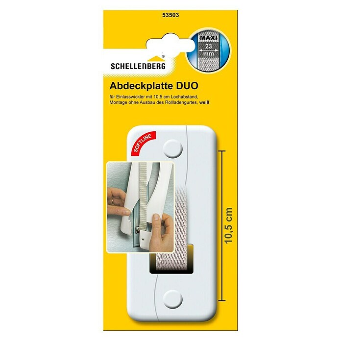 Schellenberg Abdeckplatte Softline (64 x 9 x 148 mm, Lochabstand: 105 mm, Weiß)