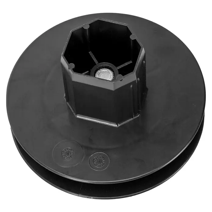Schellenberg Gurtscheibe Mini - Durchmesser: 100 mm, Durchmesser Achtkantwelle: 40 mm - Schwarze Riemenscheibe mit zentraler Nabe für verschiedene Anwendungen, robust und langlebig.