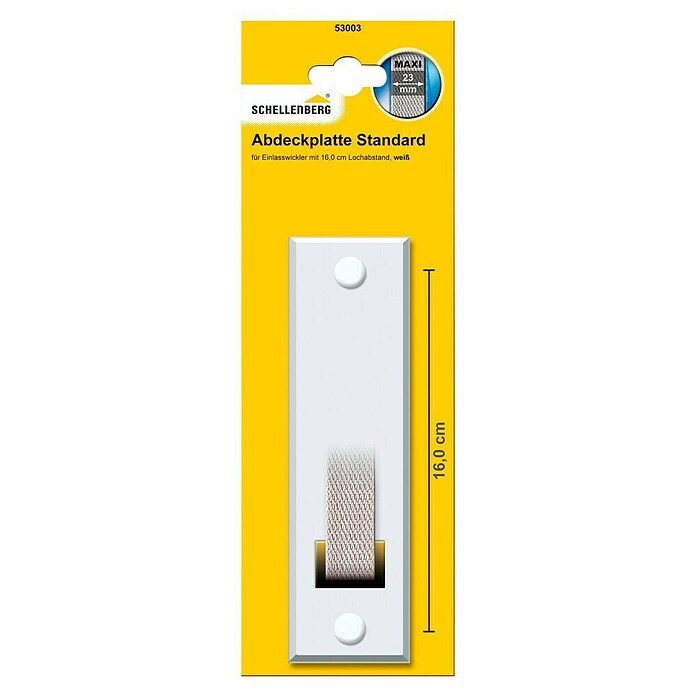Schellenberg Abdeckplatte (Weiß, Lochabstand: 160 mm, Gurtbreite: 23 mm)