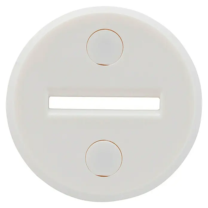 Schellenberg Gurtführung Standard Mini & Maxi - Durchmesser: 42 mm, Weiß - Weiße Scheibe mit Schlitz und zwei Löchern, ein einfaches, minimalistisches Design. Ideal für kreative Projekte und Modellbau.
