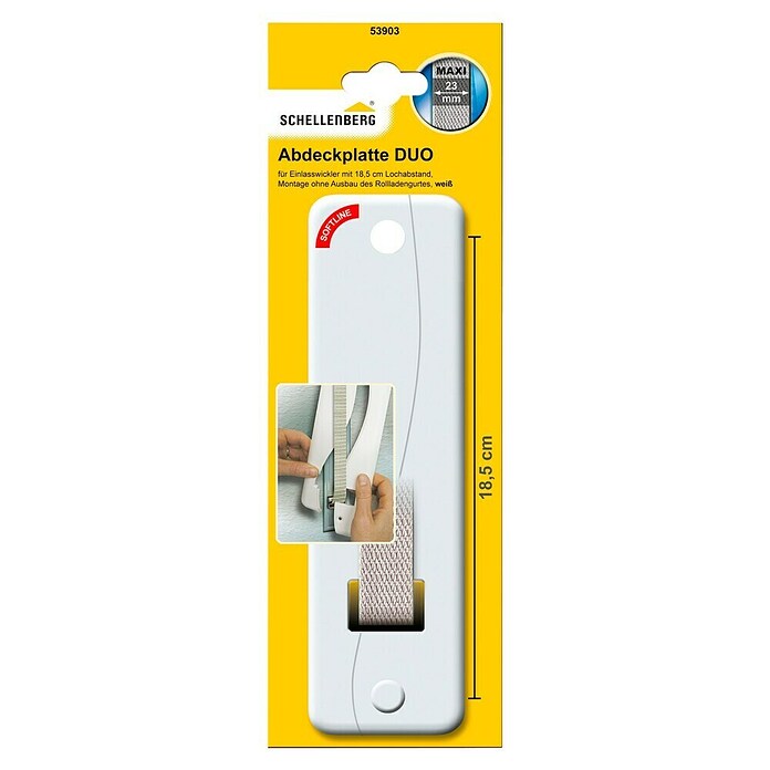 Schellenberg Abdeckplatte Softline (64 x 9 x 234 mm, Lochabstand: 185 mm, Weiß)