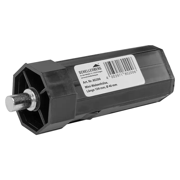 Schellenberg Walzenhülse Mini - Durchmesser Achtkantwelle: 40 mm, Länge: 104 mm, Geeignet für: Rollladen-Mini-Systeme - Mini-Walzenhülse von Schellenberg, 104 mm Länge und 40 mm Durchmesser. Ideal für Rollladensysteme, einfache Installation.