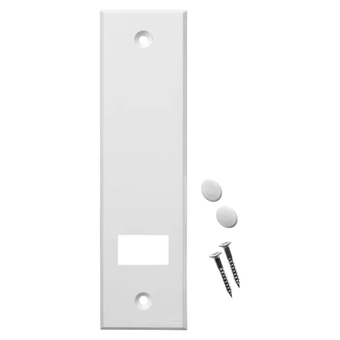 Schellenberg Abdeckplatte Standard - Weiß, Lochabstand: 160 mm, Gurtbreite: 23 mm - Weiße Schalterabdeckung aus Kunststoff mit Schrauben und Abdeckkappen, ideal für die Installation und den Schutz von Schaltern.