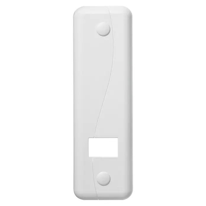 Schellenberg Abdeckplatte Duo - 210 x 64 x 9 mm, Lochabstand: 160 mm, Weiß - Nahaufnahme eines weißen, zylindrischen Boilers mit Knöpfen und schwarzem Display.
