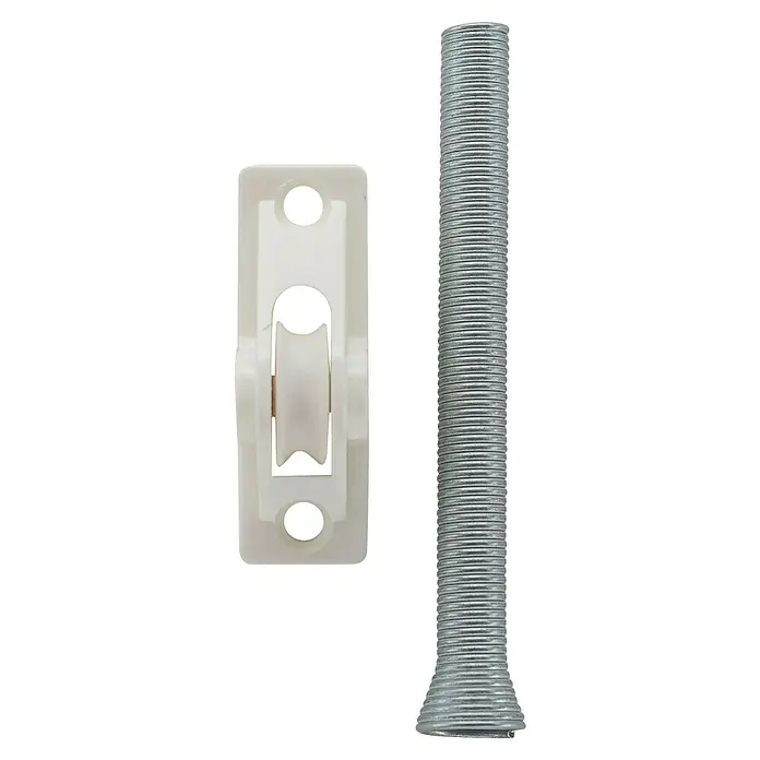 Schellenberg Gurtführung - L x B x H: 100 x 18 x 55 mm, Passend für: Schellenberg Rollladen-Schnurwickler, Weiß - Ein Schalter für Jalousien in Kombination mit einer flexiblen, silberfarbenen Spirale. Die perfekte Lösung für Ihr Zuhause.
