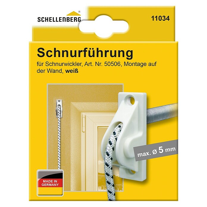 Schellenberg Vodilo za vrvico za rolete  (Do x Š x V: 100 x 18 x 55 mm, Ustrezno za: Navijalec rolet Schnurwickler, Bela) | 1355 - Rolladenzubehör | AAHF - Rolladenzubehör | AAH - Sicherheit | AA - Eisenwaren | A - Eisenwaren | BAUHAUS