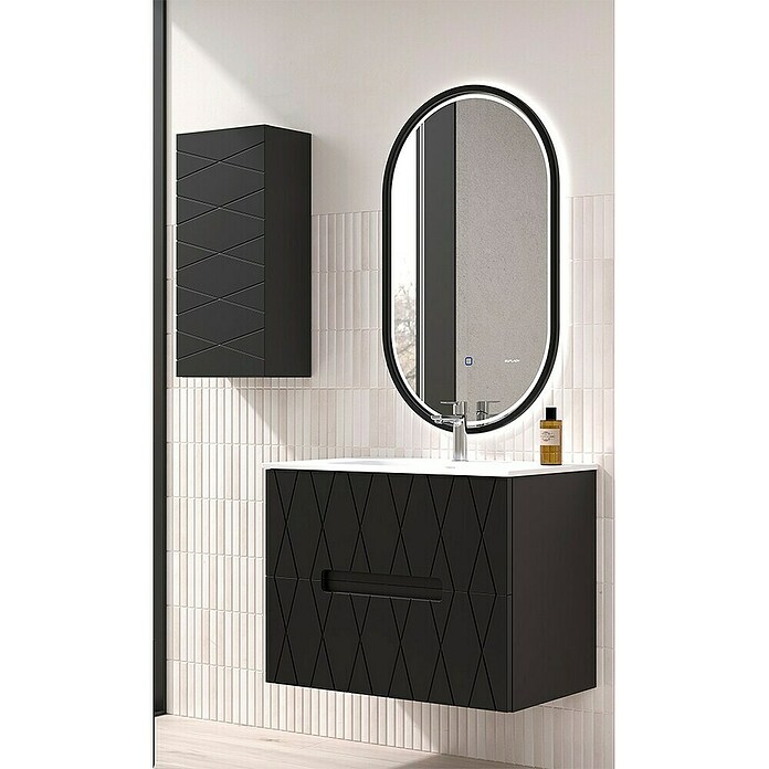 Duplach Mueble de lavabo Nanda (L x An x Al: 45 x 60 x 60 cm, Negro, Melamina) | BAUHAUS