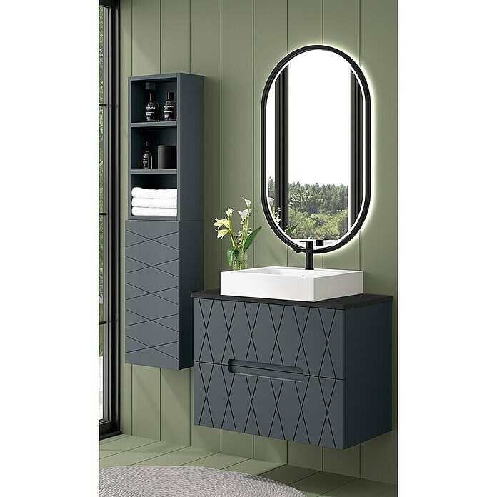 Duplach Mueble de lavabo Nanda (L x An x Al: 45 x 80 x 60 cm, Antracita, Melamina) | BAUHAUS