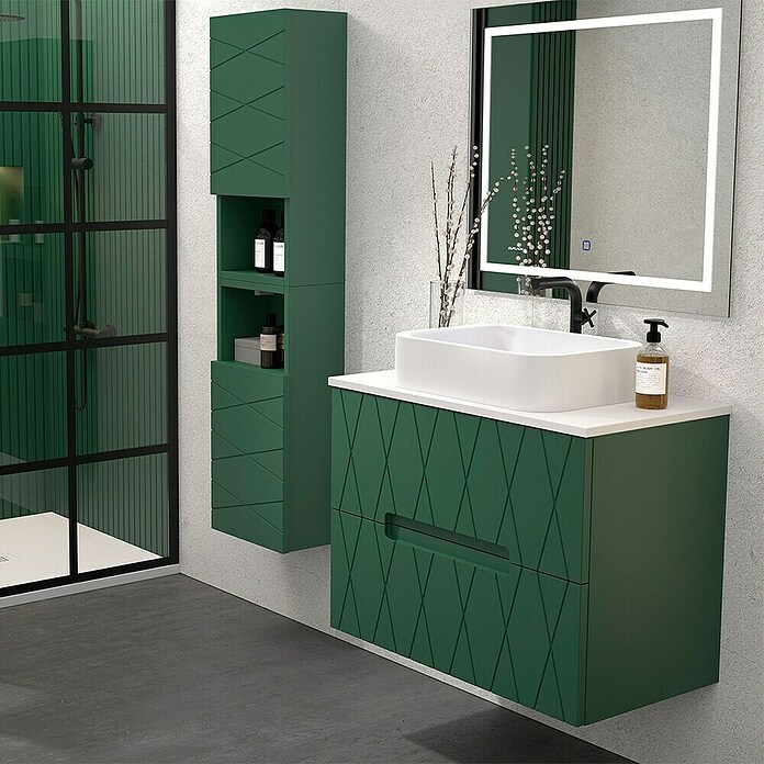 Duplach Mueble de lavabo Nanda (L x An x Al: 45 x 60 x 60 cm, Oliva, Melamina) | BAUHAUS