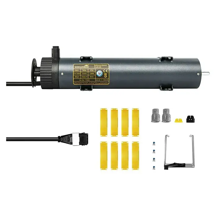 Schellenberg Raffstore-Motor Plus 9 Nm - Länge: 310 mm, Passend für: Motorisierung eines Schellenberg Raffstores mit bis zu 9 m² Fläche - Schellenberg Raffstore-Motor PLUS E9. Dieser Rollladenmotor eignet sich perfekt für Raffstores und bietet zuverlässigen Antrieb.