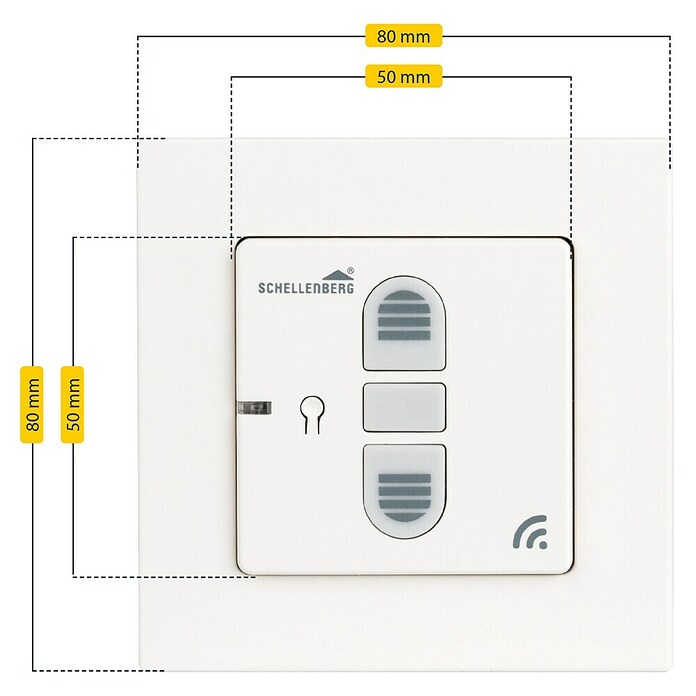 Schellenberg Smart Home Interruptor de recepción de radio (40 x 80 x 80 mm, Blanco, Empotrado)