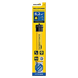 Schellenberg Motor tubular Maxi Standard (Superficie de persiana enrollable máx.: 6,2 m² para persianas de plástico, Longitud de instalación: 500 mm, Fuerza de tracción: 25 kg)