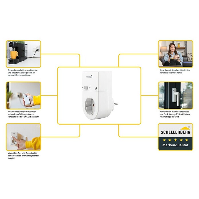 Schellenberg Smart Home Funksteckdose (Innen, Weiß)