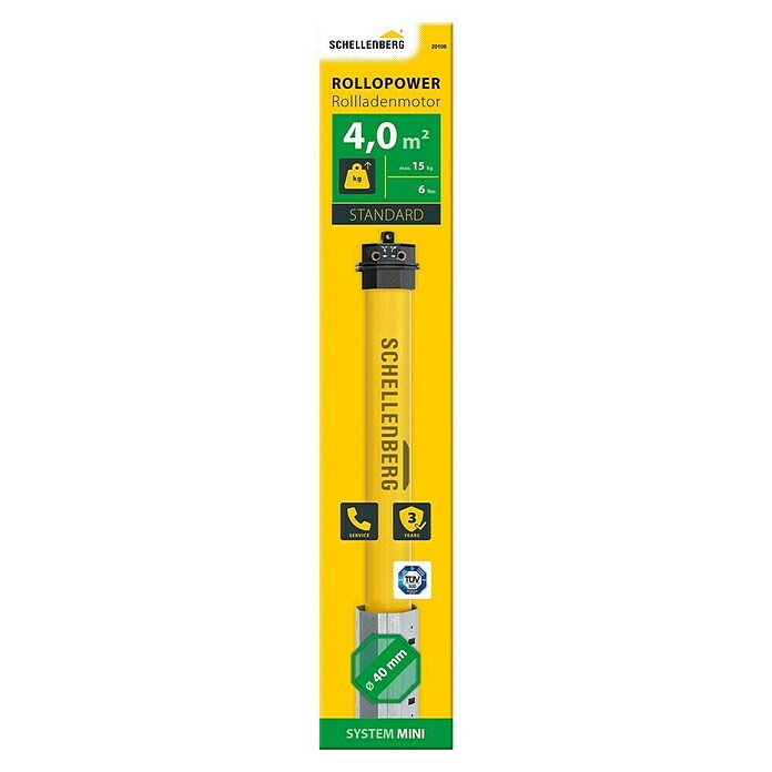 Schellenberg Cevni motor Mini Standard 6  (Maksimalna površina rolete: 4 m² za plastične rolete, Vgradna dolžina: 500 mm, Vlečna moč: 15 kg) | 1357 - elektr Rolladenantriebe und Zubehör | AAHF - Rolladenzubehör | AAH - Sicherheit | AA - Eisenwaren | A - Eisenwaren | BAUHAUS