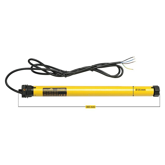 Schellenberg Cevni motor Mini Standard 6  (Maksimalna površina rolete: 4 m² za plastične rolete, Vgradna dolžina: 500 mm, Vlečna moč: 15 kg) | 1357 - elektr Rolladenantriebe und Zubehör | AAHF - Rolladenzubehör | AAH - Sicherheit | AA - Eisenwaren | A - Eisenwaren | BAUHAUS