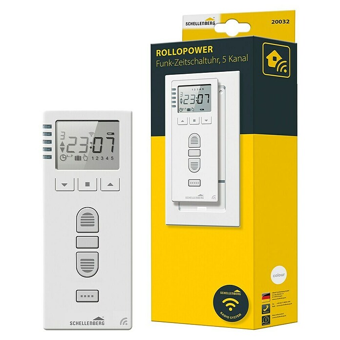 Schellenberg Temporizador inalámbrico (Sistemas soportados: Sistema Smart Friends de Abus, Apto para: 25 motores telecontrolados)