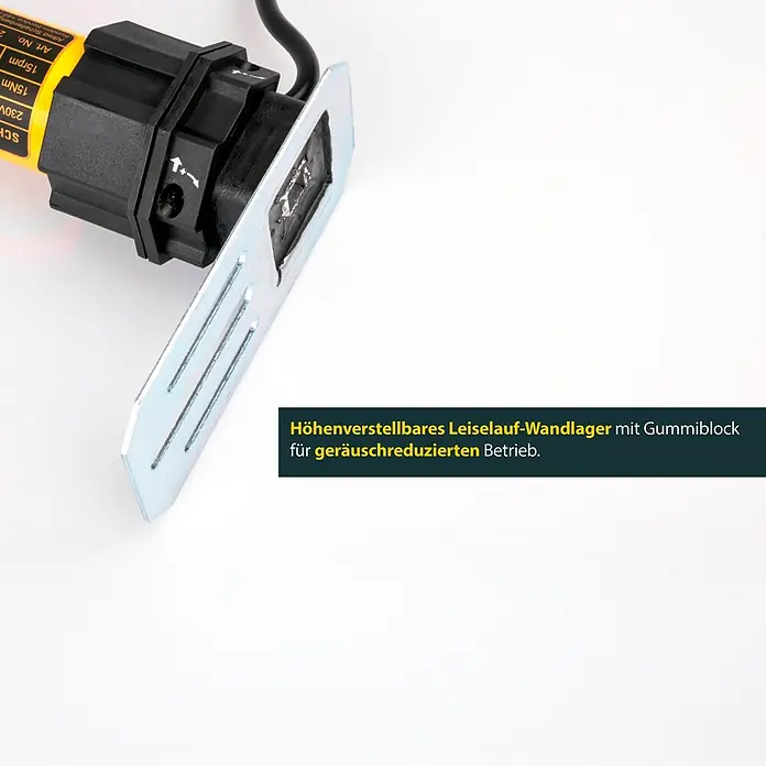Schellenberg Rohrmotor Maxi Standard 15 - Max. Rollladenfläche: 6,2 m² bei Kunststoffrollläden, Einbaulänge: 500 mm, Zugkraft: 25 kg - Höhenverstellbares Leiselauf-Wandlager mit Gummiblock für geräuschreduzierten Betrieb. Ideal zur Geräuschminimierung.