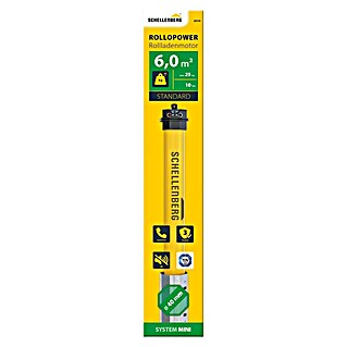 Schellenberg Rohrmotor Mini Standard (Max. Rollladenfläche: 6 m² bei Kunststoffrollläden, Einbaulänge: 500 mm, Zugkraft: 25 kg)