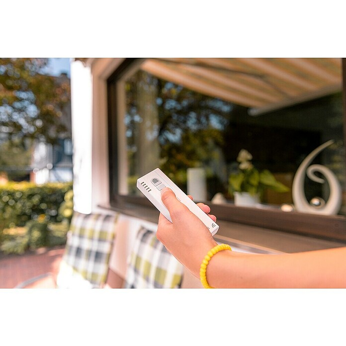 Schellenberg Smart Home Markisenmotor Funk Premium 50 (Länge: 620 mm, Max. Drehmoment: 50 Nm, Geeignet für: Gelenkarmmarkisen)
