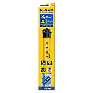Schellenberg Rohrmotor Maxi Standard (Max. Rollladenfläche: 8,5 m² bei Kunststoffrollläden, Einbaulänge: 500 mm, Zugkraft: 34 kg)
